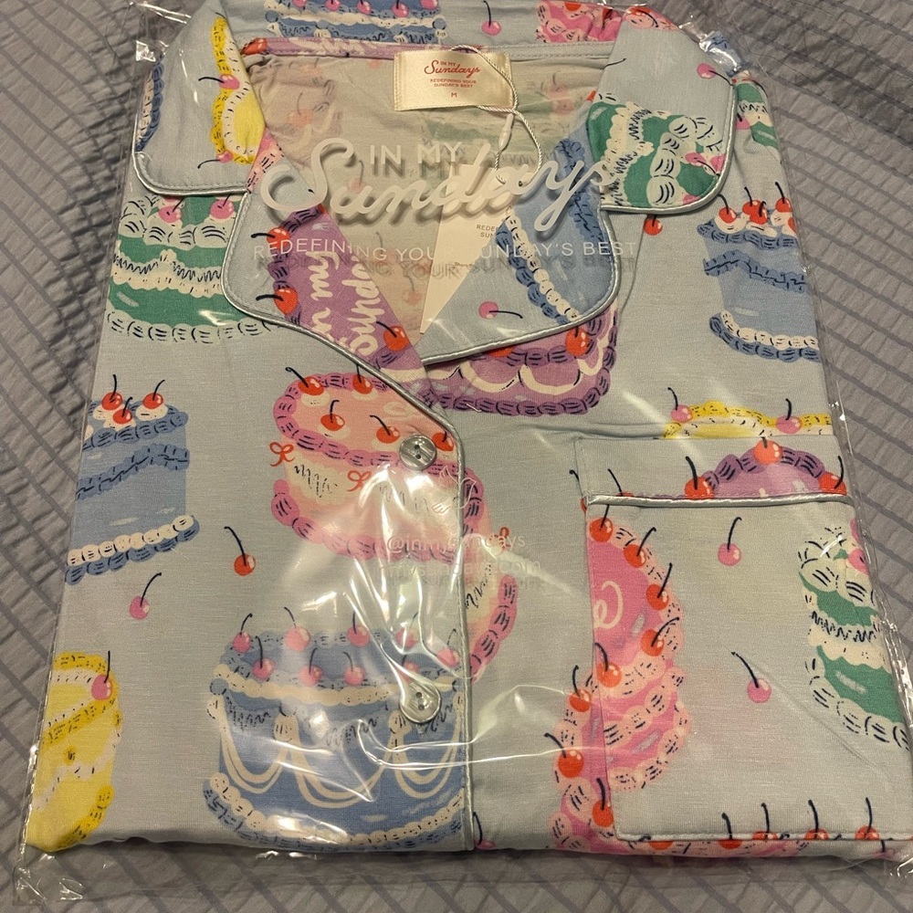 Colorful Cake Print Pajama Set